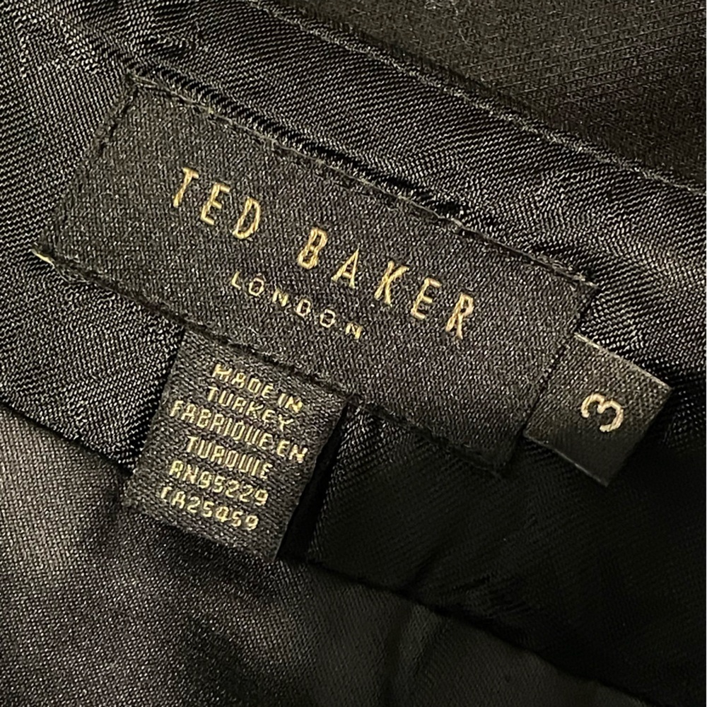 Ted Baker Women's Size 3 Pencil Skirt Black Exposed Zipper with Side Slit M - Picture 5 of 15